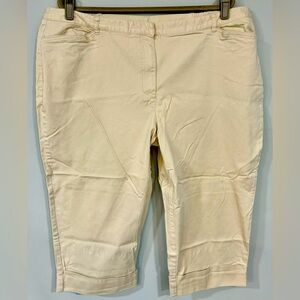 ELISABETH by LIZ CLAIBORNE Tan Stretch Cropped Capri Pants 24P